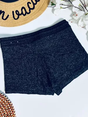 American Eagle Amazingly Soft Knit Lounge Shorts Black Heather Drawstring Small thumbnail 4