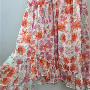 Misa‎ Los Angeles Halter Ruffle Midi Dress Floral Flowy Asymmetrical Size Small thumbnail 8