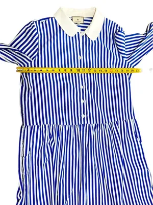 Tuckernuck Blue and White Striped Button-Front Shirt Dress Size Medium thumbnail 12
