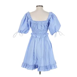 Dress S En Saison mini blue puff sleeve ruffle Coquette babydoll cottage core thumbnail 3