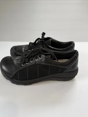 Keen Men's Black Leather Lace-Up Casual Sneakers thumbnail 2