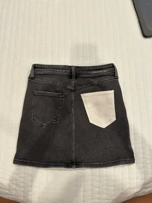 NWOT Current/Elliot Black And White Denim Skirt Size 26 thumbnail 2