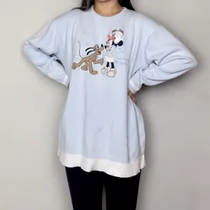 Disney Light Blue Minnie Mouse & Pluto Embroidered Long-Sleeve Crew-Neck Sweater | Donaldson - The Walt Company thumbnail 3