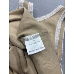 Love & Lazy Days Tank Top XL Teddy Bear Tan Lace Trim‎ Cropped Camisole Y2K thumbnail 6