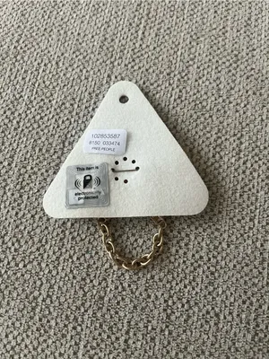 Free People Unlock Your Love Key Brooch‎ Pin Gold Chain Accent NWT 2.5"x2.5" thumbnail 3