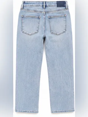 Risen Jeans Size 11 Light Wash High Rise Cropped Wide Leg Jeans thumbnail 2
