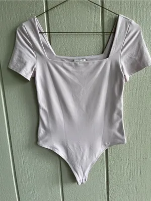 Aritzia Original Contour Manner Squareneck Bodysuit‎ Lilac Purple Size M thumbnail 1