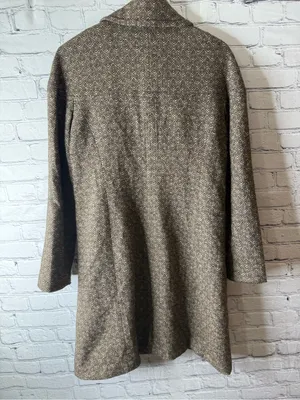 Trina Turk Brown Tweed Double-Breasted Pea Coat size medium thumbnail 6