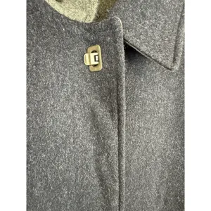 Vintage Marcona Women’s Wool & Alpaca Overcoat Gray with Green Cuffs Size 12 thumbnail 6
