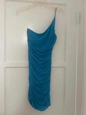 Princess Polly Jocasta Teal One-Shoulder Ruched Mini Dress Bodycon thumbnail 12
