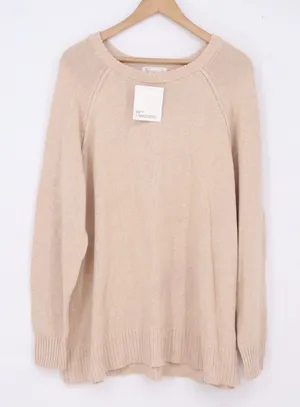 89th + Madison Sweater Womens 2X Beach Sand Melange Cotton New thumbnail 1