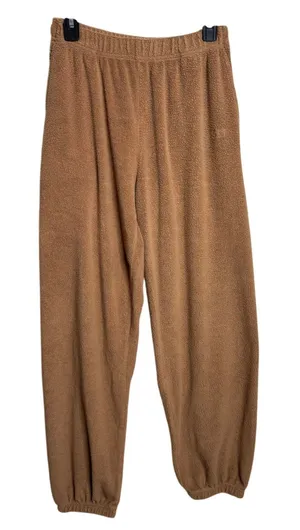 LESET Teddy Jogger size M French Terry Lounge Sweatpants Camel Brown thumbnail 1