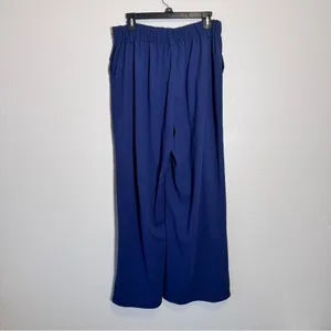 Halara Navy Blue Wide Leg Breezeful High Waisted Pants Womens L Pleated Preppy thumbnail 6