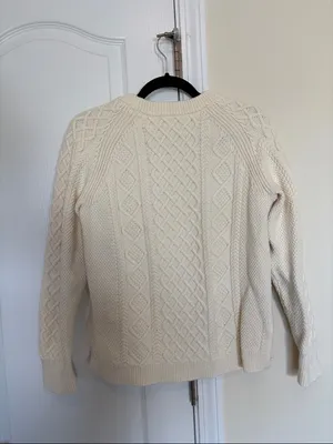 J Crew Cotton cable-knit crewneck sweater Women’s Size S Cotton Fisherman Core thumbnail 7