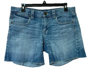 J. Crew Denim Stretch Shorts Womens 6 Distressed Raw Hem Preppy Stretch Grunge thumbnail 1