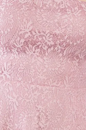Trac Floral Lace Strapless Fit & Flare Mini Dress in Mauve - 1XL, , NWT thumbnail 3