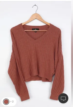 Lulus Style Forecast Rust Red Ribbed Sweater Top thumbnail 2