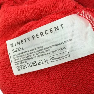 Ninety‎ Percent Organic Cotton Pullover Hoodie Red Relaxed Size Large thumbnail 11