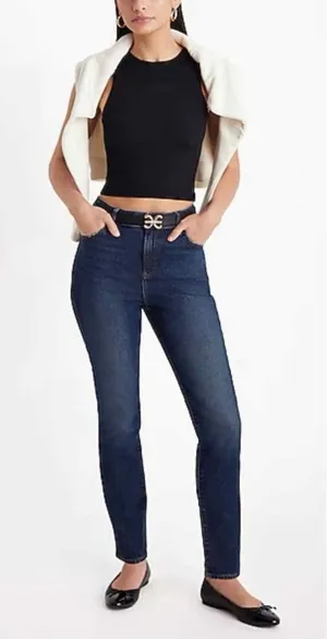 Express 90s High Rise Stretch Skinny Jeans‎ Dark Blue Size 10 Long thumbnail 1