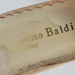 Massimo Baldi Womens Sandals Size 6.5 Cream Floral Open Toe Slingback Heels thumbnail 2