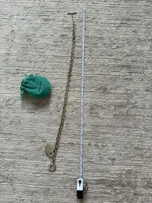 Tiffany & Co. Sterling Silver Toggle Charm Necklace with Teal Pouch thumbnail 7