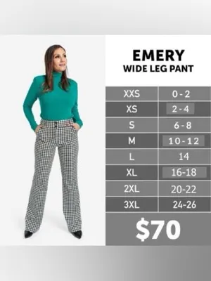 LuLaRoe Emery Black & White Houndstooth Wide Leg Pants thumbnail 3