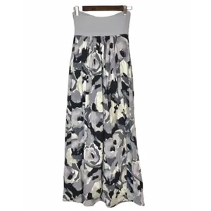 Susana Monaco Purple & Gray Strapless Rose Floral A-Line Maxi‎ Dress 2 thumbnail 2