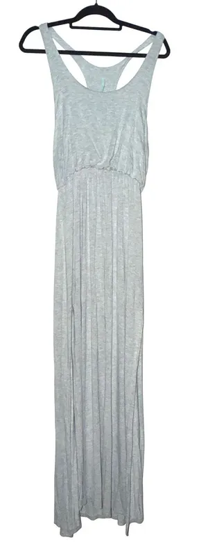 LuLus Gray Racerback Empire‎ Waist Maxi Dress medium thumbnail 1