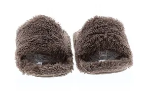 SKIMS Brown Fuzzy Plush Slide Slippers Cozy Open Toe House Shoes – EU 38 thumbnail 1