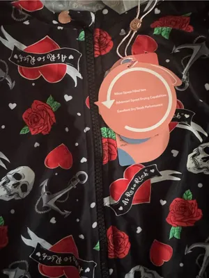 As Rose Rich One-Piece Swimsuit with Red Rose & Skull Print thumbnail 9