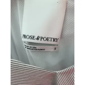 Prose & Poetry Womens Blue White Seersucker‎ Stripe Popover Midi Dress Size S thumbnail 6