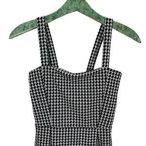 Boohoo Dress 6 Black White‎ Check NWT Square Neck Trendy Sleeveless thumbnail 2