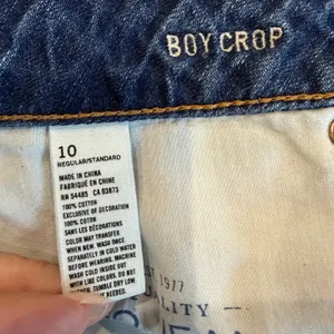 American Eagle Boy Crop Jeans Women's 10 Distressed Medium Wash Baggy Relaxed thumbnail 10