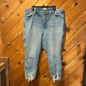 Good American good curve skinny crop distressed ankle size 18 jeans thumbnail 2