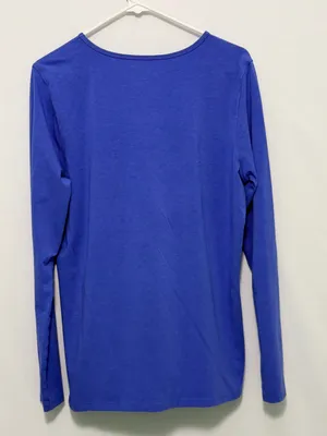 Coolibar women's long-sleeve sun protection shirt size Large blue thumbnail 3