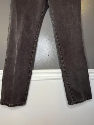 Vintage Lands' End Jeans Womens 10 Gray High Rise Straight Denim Made In USA thumbnail 3