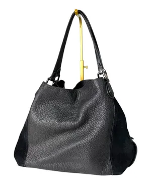 Coach 57647 Edie Shoulder Bag 42 Black Leather Suede READ DESCRIPTION thumbnail 1