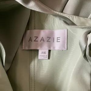 Azazie Dusty Sage A-Line Satin Maxi Dress NWT Size A16 thumbnail 10