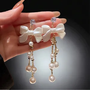 Retro Style Bow Decor‎ Faux Pearl Tassel Earrings *Fashion Earrings thumbnail 9