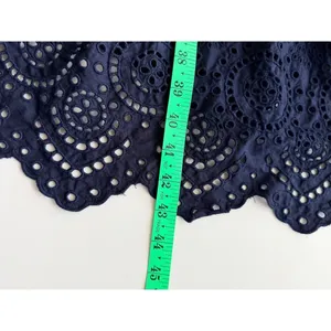 GAP Dress Sz 18 One Shoulder Navy‎ Blue Eyelet Hem Tiered Midi Summer Pockets thumbnail 8