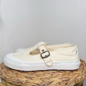 NEW Vans Mary Jane Style 93 Shoe Cream Canvas Buckle Sneakers white classic thumbnail 2