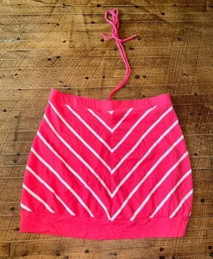 Torrid pink & white striped knit halter tie strapless 2x top thumbnail 1