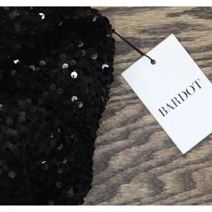 NWT Bardot Womens Strapless Sleeveless Eleni Sequined Mini Dress Black S (US 4) thumbnail 9