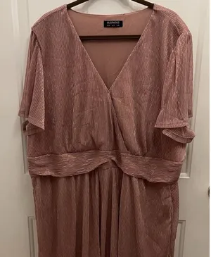 Bloomchic Dusty Rose Glitter Shimmer Midi Dress Womens 26‎ Party Wedding Gown thumbnail 1