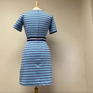 Draper James DRK0400 Blue Striped V Neck Fit Flare Dress XS thumbnail 3