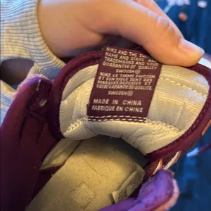 Nike High-Top Sneakers in Burgundy and Cream thumbnail 4