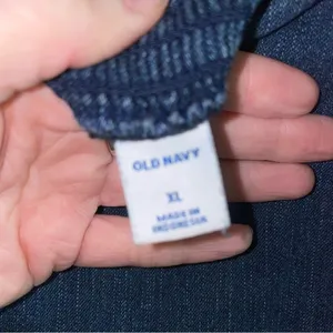 Old Navy Size XL Dark Chambray Denim Mini Dress Babydoll Ruffle Casual Soft Girl thumbnail 7
