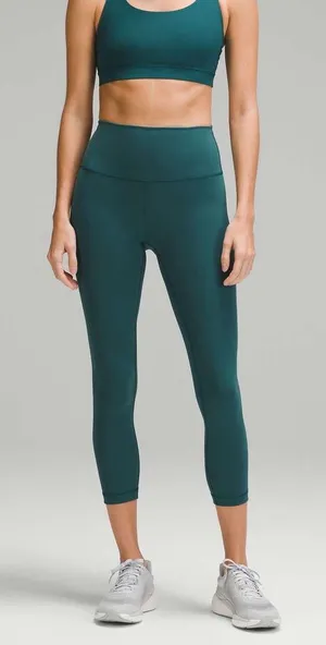 Lululemon Wunder Train High-Rise Crop 23” Green Jasper Turquoise Legging Size 2 thumbnail 1
