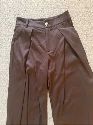 Source Unknown Wide Leg High-Waist Pants in Dark Brown thumbnail 2