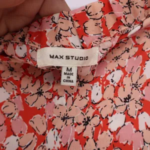 Max Studio Skirt Women's M Floral Ruffle High-Low Orange Pink Excellent thumbnail 2